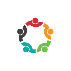 Team 5 congress.Concept group of connected people