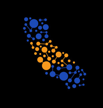 California Dot And Lines Map Image Logo