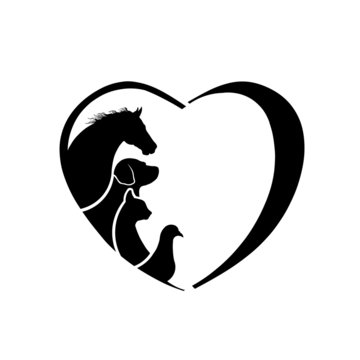 Veterinarian Heart Horse Love Logo