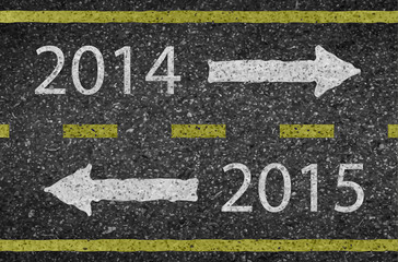 Obraz premium 2015 New Year road and asphalt background texture with some fine