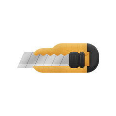 cute cartoon of yellow box cutter isolated is knife for cut to p