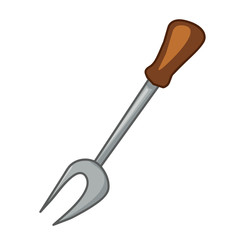 Fork for meat isolated illustration