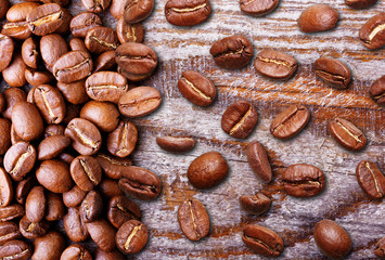 Black coffee grain, bean