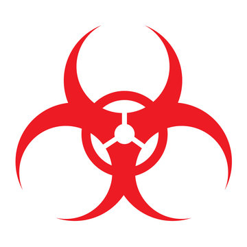 RED biohazard sign, vector