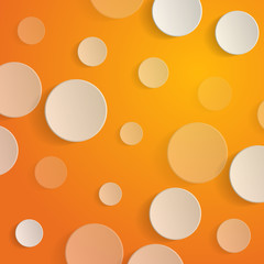 White circles on orange background - vector illustration