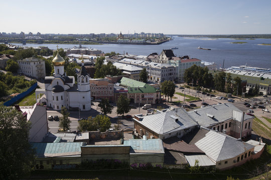Church on the waterfront. Nizhny Novgorod. Russia