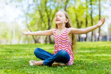 portrait of a girl in a park