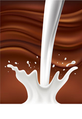 chocolate waves with milk splash