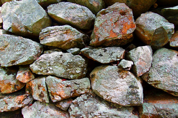Stacked Rock Fence Background
