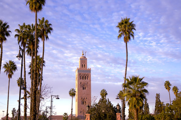 Fototapeta premium Koutoubia Mosque is the largest mosque in Marrakesh, Morocco
