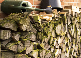 firewood near the wall