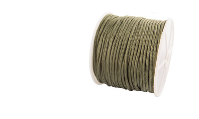 Green para cord over white background 