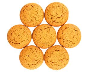 Oatmeal cookies isolated on white background