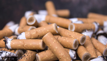 cigarette stubs ash tray