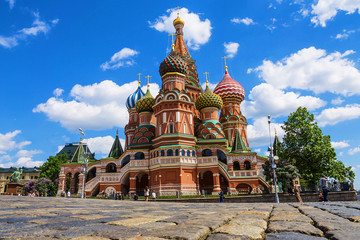 St. Basil's Cathedral on Red Square in Moscow, Russia.