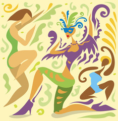 Obraz na płótnie Canvas Abstract Festival Art, Carnival Party Dance (vector Art)