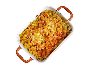 pasta Elbow macaroni  bake with pancetta