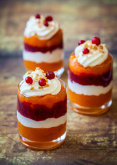 Pumpkin and cranberry dessert