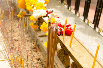 Incense sticks burning