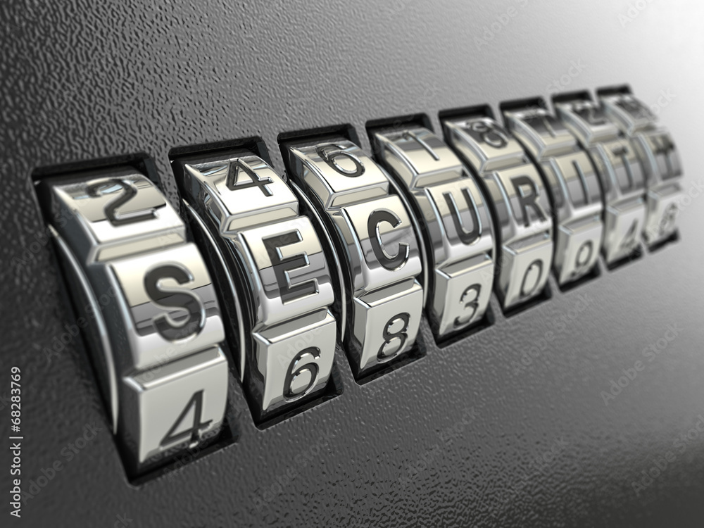 Aufkleber security password combination concept,