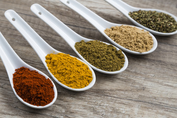 Spices in spoons