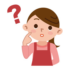 考える若い主婦