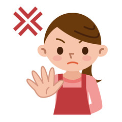 拒否する若い主婦