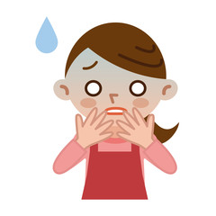 失敗で顔色が悪い主婦