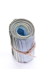 Poland currency money polish zloty banknotes and coins. Close-up