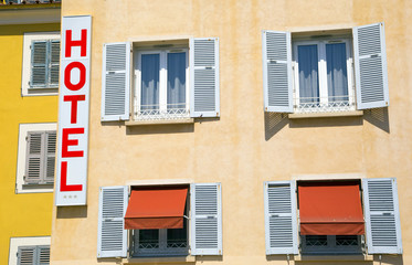 Beautiful old hotel sign in Ajaccio