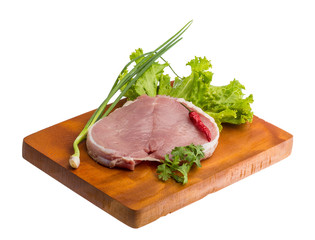 Raw pork steak