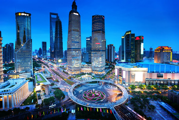 Fototapeta premium shanghai night view from the oriental pearl tower
