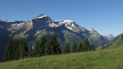 Fototapeta premium Oldenhorn, Scex Rouge and Dents Du Midi