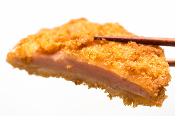 ハムかつ Ham cutlet 白背景