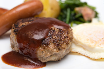 ハンバーグ定食 hamburger