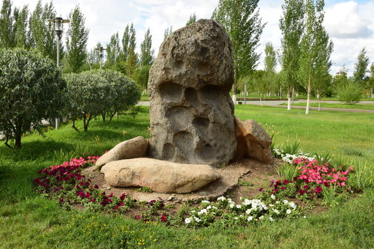 Picturesque rock in the park