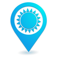 soleil sur symbole localisation bleu