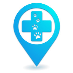 Fototapeta premium vétérinaire sur symbole localisation bleu