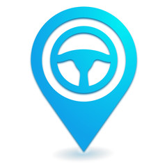 volant sur symbole localisation bleu