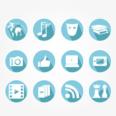 Set with the main icons Leisure and entertainment