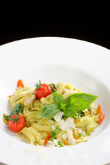 Mediterranean pasta with vegetables and cheese