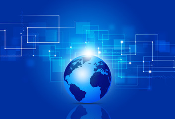Business Technology Connections Blue Background