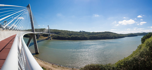 Fototapeta premium Panoramic view of the Terenez bridge