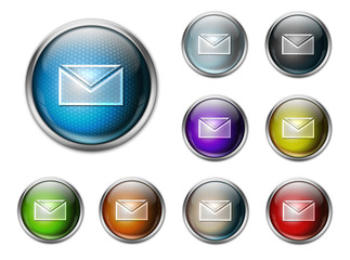 Glossy Button Hexagon Grid E-Mail