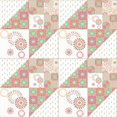 Geometric abstract bright elements seamless pattern