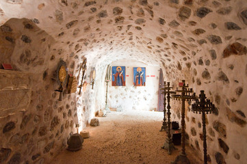 Interior of the Monastery of Kera Kardiotissa.Crete in Greece.