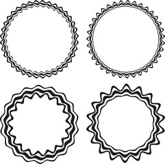 Set of four round frames