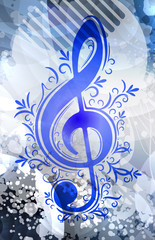 Fototapeta premium Abstract background with treble clef 