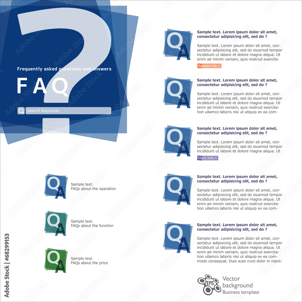 Wall mural infographics vector background faq web site
