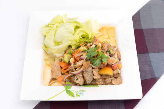 Beef Salad with juicy dressing, thai call "Yum Neua"